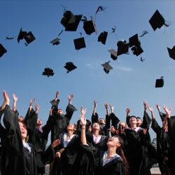 Graduation Hats in the air small