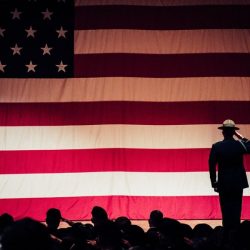 Military Salute with USA Flag